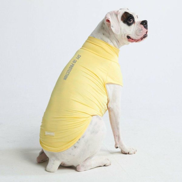 Sunblock Dog T-Shirt – Yellow | Spark Paws Dog T-Shirts Wear Dog T-Shirts