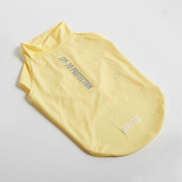 Sunblock Dog T-Shirt – Yellow | Spark Paws Dog T-Shirts Wear Dog T-Shirts