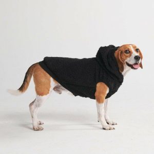 Teddy Sherpa Dog Jacket – Black | Spark Paws Dog Jacket Coat Dog Jacket Coat Black