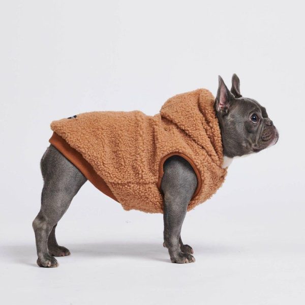 Teddy Sherpa Fleece Dog Jacket – Brown | Spark Paws Dog Jacket Coat Dog Jacket Coat Brown