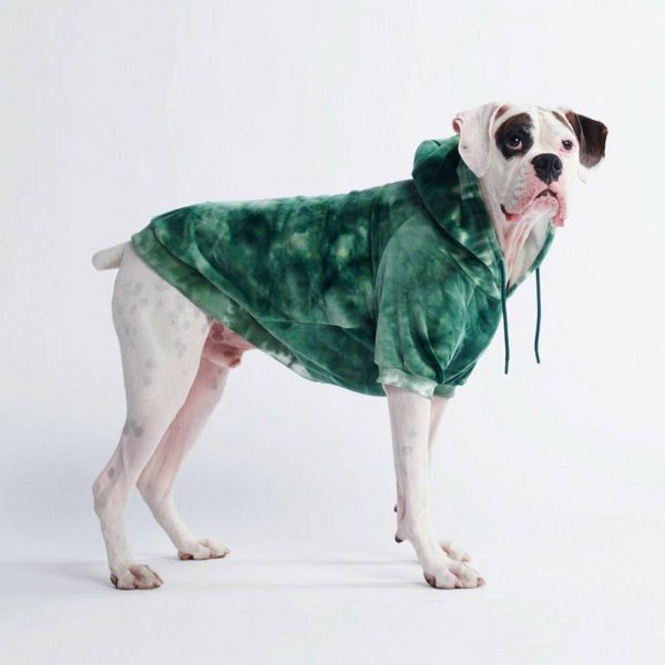 Velvet Dog Hoodie – Emerald Green | Spark Paws Dog and Owner Matching Sets Dog & Owner Matching Sets Dog & Owner Matching Sets