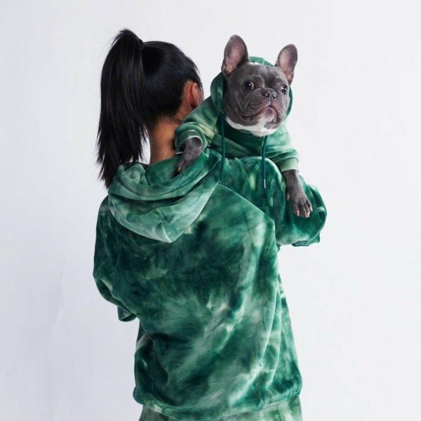 Velvet Dog Hoodie – Emerald Green | Spark Paws Dog and Owner Matching Sets Dog & Owner Matching Sets Dog & Owner Matching Sets