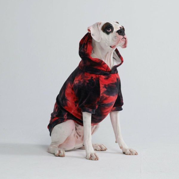 Velvet Dog Hoodie – Red & Black | Spark Paws Dog Hoodies Dog & Owner Matching Sets Black