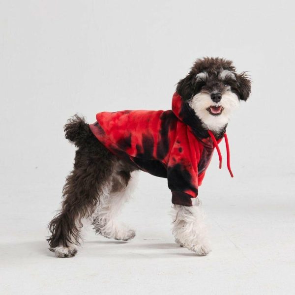 Velvet Dog Hoodie – Red & Black | Spark Paws Dog Hoodies Dog & Owner Matching Sets Black