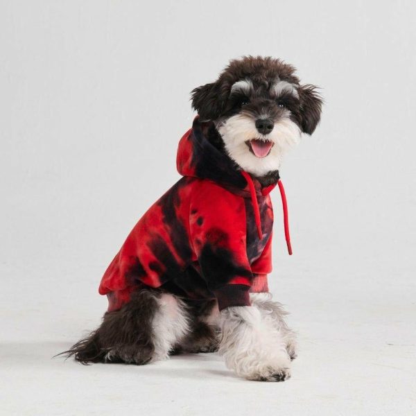 Velvet Dog Hoodie – Red & Black | Spark Paws Dog Hoodies Dog & Owner Matching Sets Black