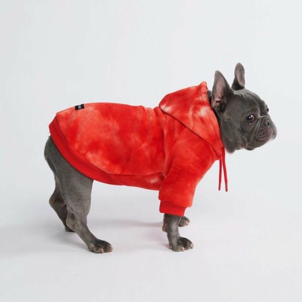 Velvet Dog Hoodie – Ruby Red | Spark Paws Dog and Owner Matching Sets Dog & Owner Matching Sets Dog & Owner Matching Sets