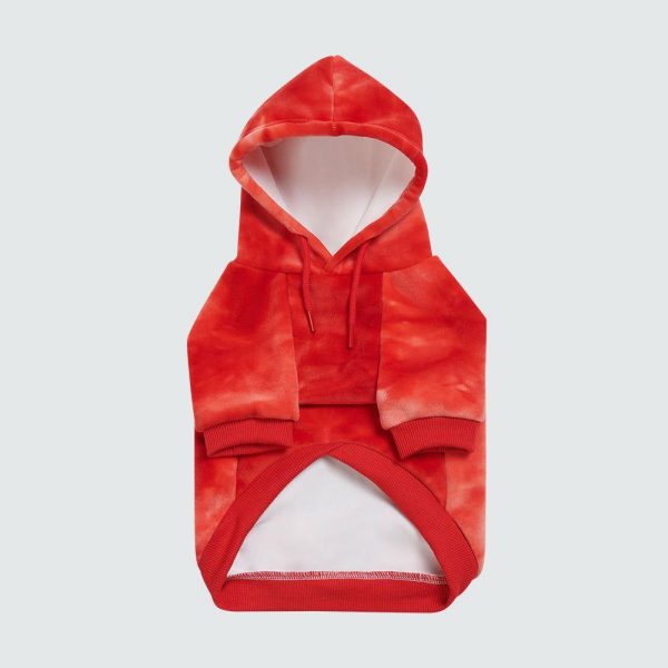 Velvet Dog Hoodie – Ruby Red | Spark Paws Dog and Owner Matching Sets Dog & Owner Matching Sets Dog & Owner Matching Sets