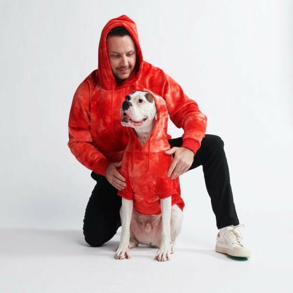 Velvet Dog Hoodie – Ruby Red | Spark Paws Dog and Owner Matching Sets Dog & Owner Matching Sets Dog & Owner Matching Sets