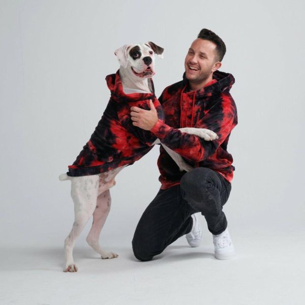 Velvet Human Hoodie – Red & Black | Spark Paws Dog and Owner Matching Sets Dog & Owner Matching Sets Black