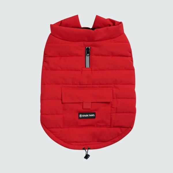 WarmShield Water-Resistant Jacket – Red (SIZE S) | Spark Paws Dog Jacket Coat Dog Jacket Coat Dog Jacket Coat