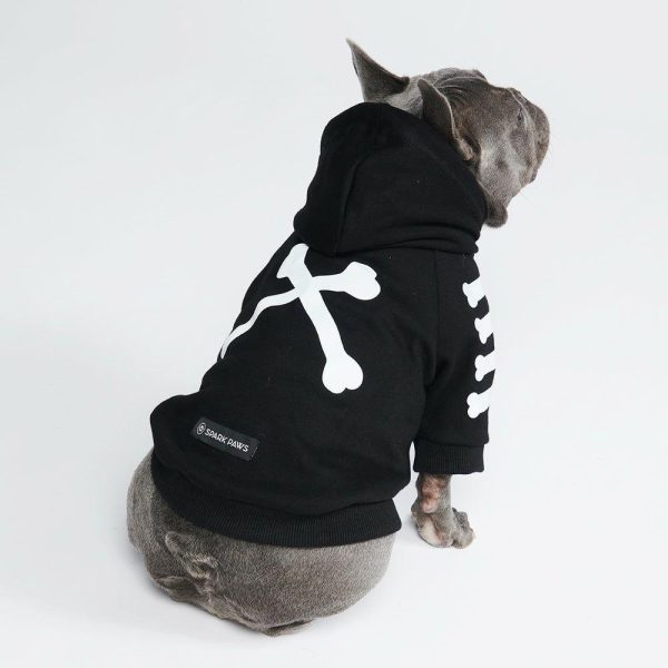 "WOOF" Dog Hoodie – Black & Reflective | Spark Paws Dog Hoodies Dog Hoodies Black