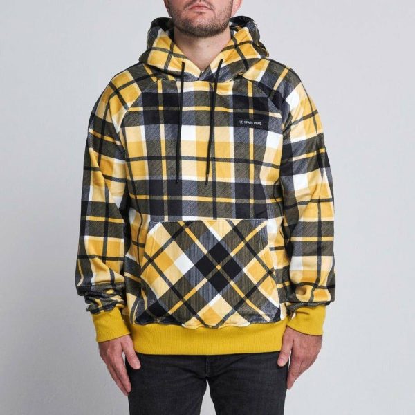 Yellow Plaid Human Hoodie | Spark Paws Dog and Owner Matching Sets Dog & Owner Matching Sets Dog & Owner Matching Sets